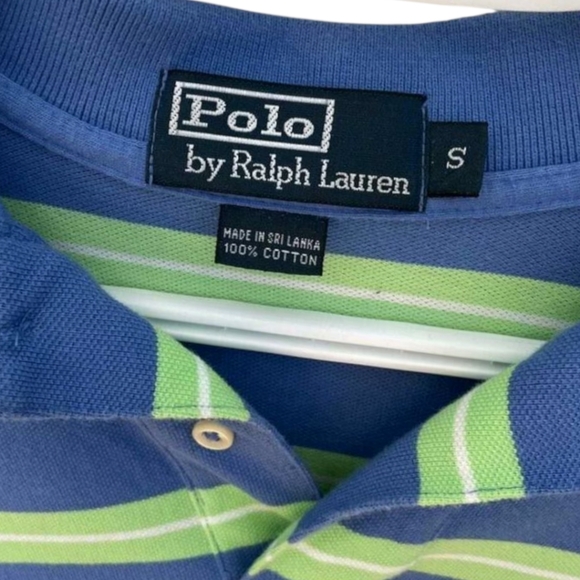 NWOT Ralph Lauren Polo Shirt in Blue and Lime - Picture 2 of 3